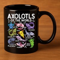 Axolotls Of The World Cute Kawaii Axolotl 11oz C Handle Ceramic Mug