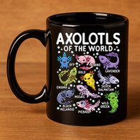 Axolotls Of The World Cute Kawaii Axolotl 11oz C Handle Ceramic Mug