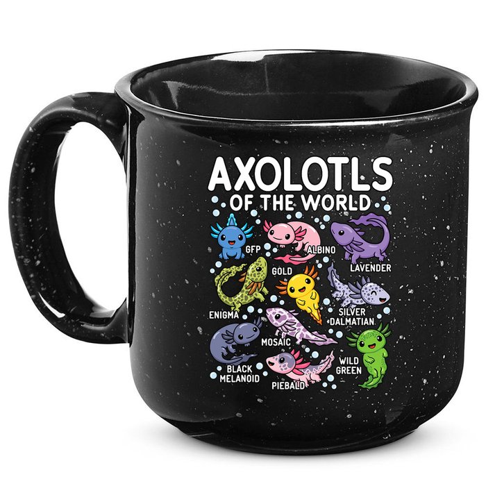 Axolotls Of The World Cute Kawaii Axolotl 15oz Campfire Ceramic Mug