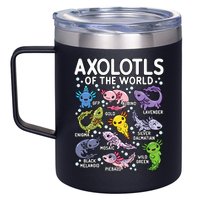 Axolotls Of The World Cute Kawaii Axolotl 12oz Stainless Steel Coffee Mug
