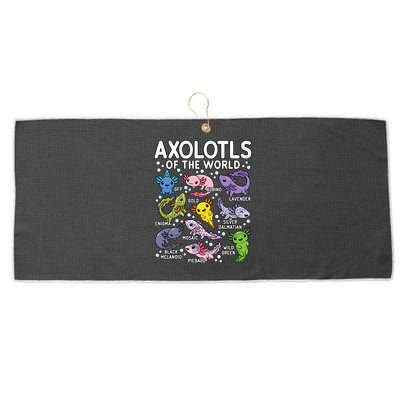 Axolotls Of The World Cute Kawaii Axolotl Large Microfiber Waffle Golf Towel