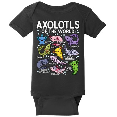 Axolotls Of The World Cute Kawaii Axolotl Baby Bodysuit