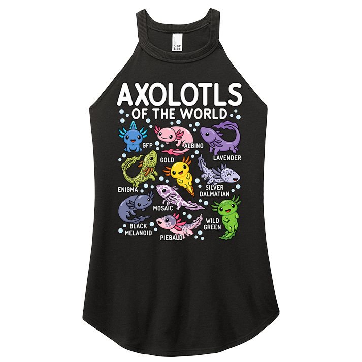 Axolotls Of The World Cute Kawaii Axolotl Women's Perfect Tri Rocker Tank