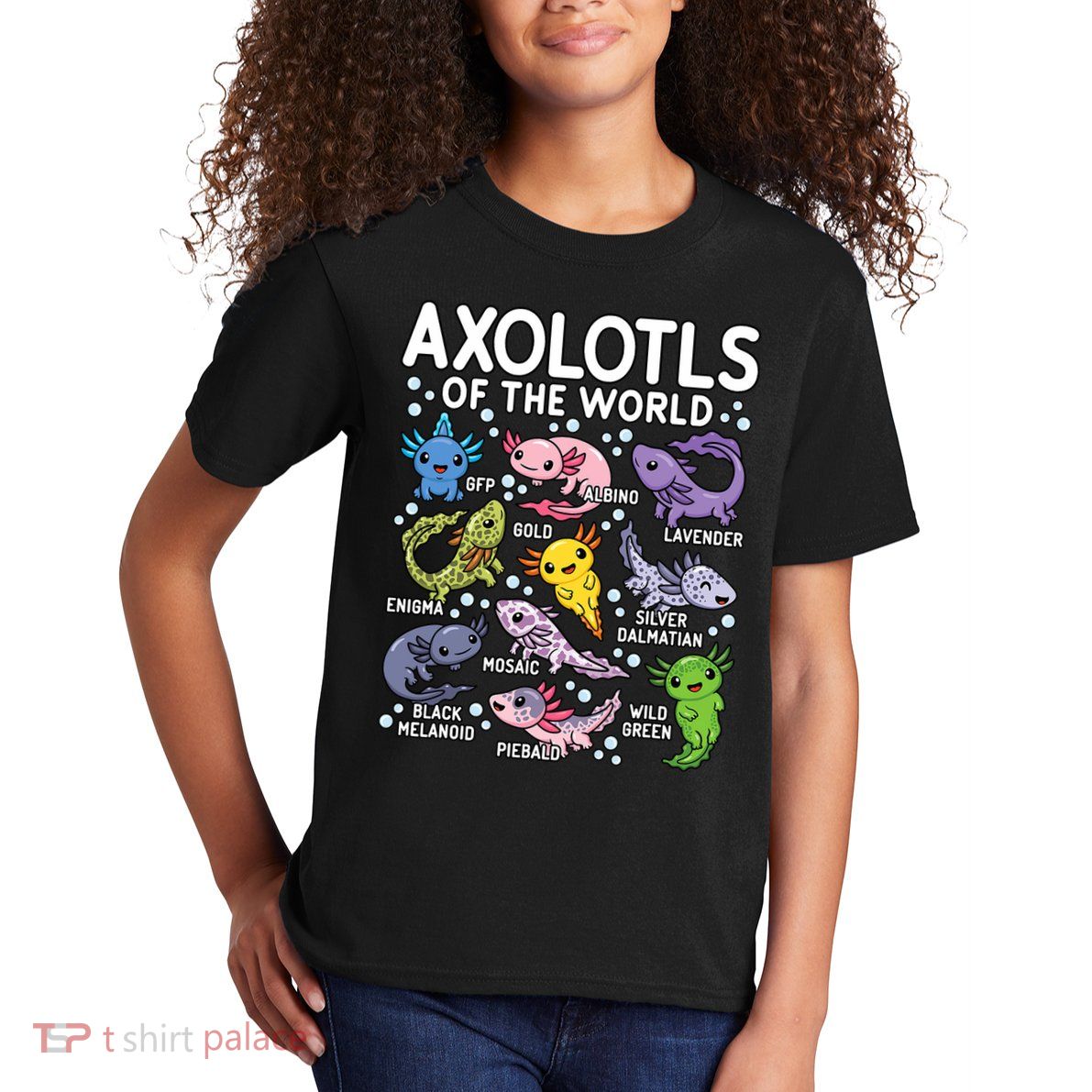 Axolotls Of The World Cute Kawaii Axolotl Kids T-Shirt