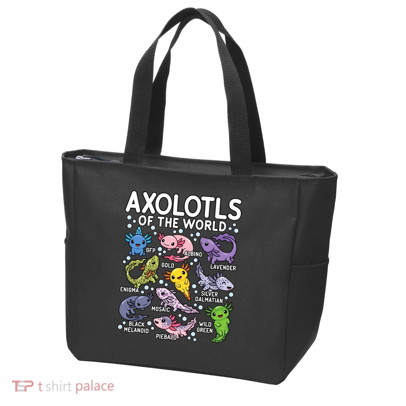 Axolotls Of The World Cute Kawaii Axolotl Zip Tote Bag