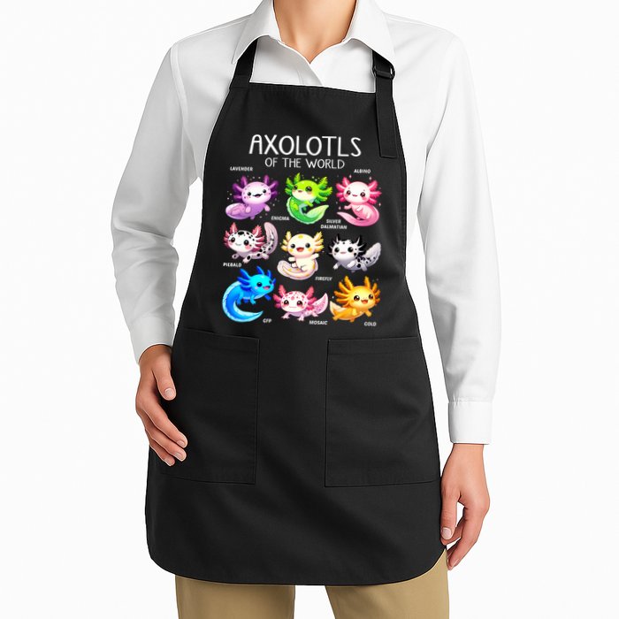 Axolotls Of The World Kawaii Types Of Axolotl Fish Amphibian Apron