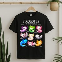 Axolotls Of The World Kawaii Types Of Axolotl Fish Amphibian T-Shirt