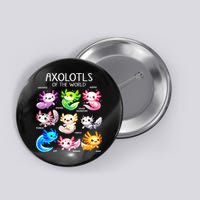 Axolotls Of The World Kawaii Types Of Axolotl Fish Amphibian Button
