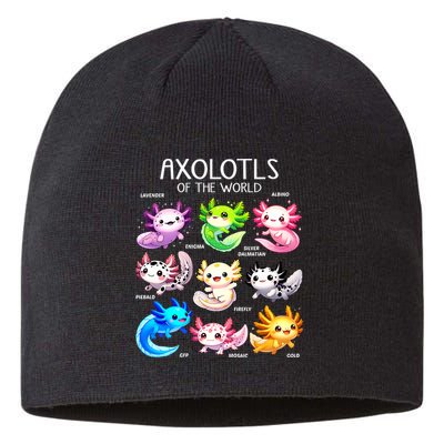 Axolotls Of The World Kawaii Types Of Axolotl Fish Amphibian Sustainable Beanie
