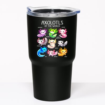 Axolotls Of The World Kawaii Types Of Axolotl Fish Amphibian Tumbler