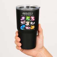 Axolotls Of The World Kawaii Types Of Axolotl Fish Amphibian Tumbler