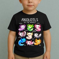 Axolotls Of The World Kawaii Types Of Axolotl Fish Amphibian Toddler T-Shirt