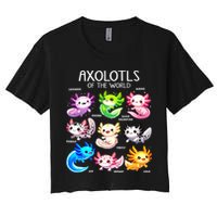 Axolotls Of The World Kawaii Types Of Axolotl Fish Amphibian Crop Top