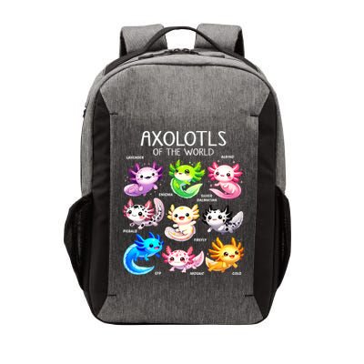 Axolotls Of The World Kawaii Types Of Axolotl Fish Amphibian Vector Backpack