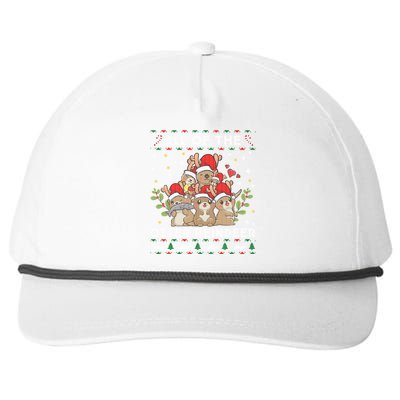 All Of The Otter Reindeer Ugly Christmas Sweater Gift Snapback Five-Panel Rope Hat