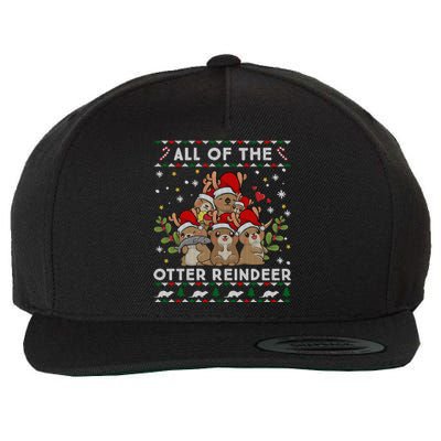 All Of The Otter Reindeer Ugly Christmas Sweater Gift Wool Snapback Cap