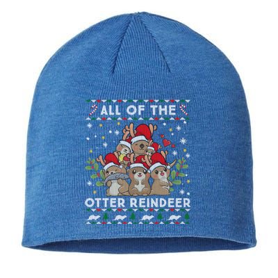 All Of The Otter Reindeer Ugly Christmas Sweater Gift Sustainable Beanie