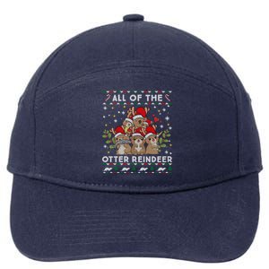 All Of The Otter Reindeer Ugly Christmas Sweater Gift 7-Panel Snapback Hat