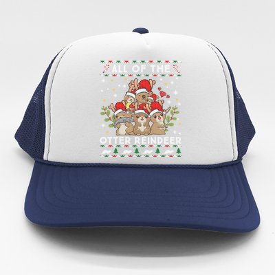 All Of The Otter Reindeer Ugly Christmas Sweater Gift Trucker Hat