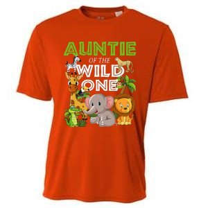 Auntie Of The Wild One Zoo Safari Jungle Animals Lover Cooling Performance Crew T-Shirt