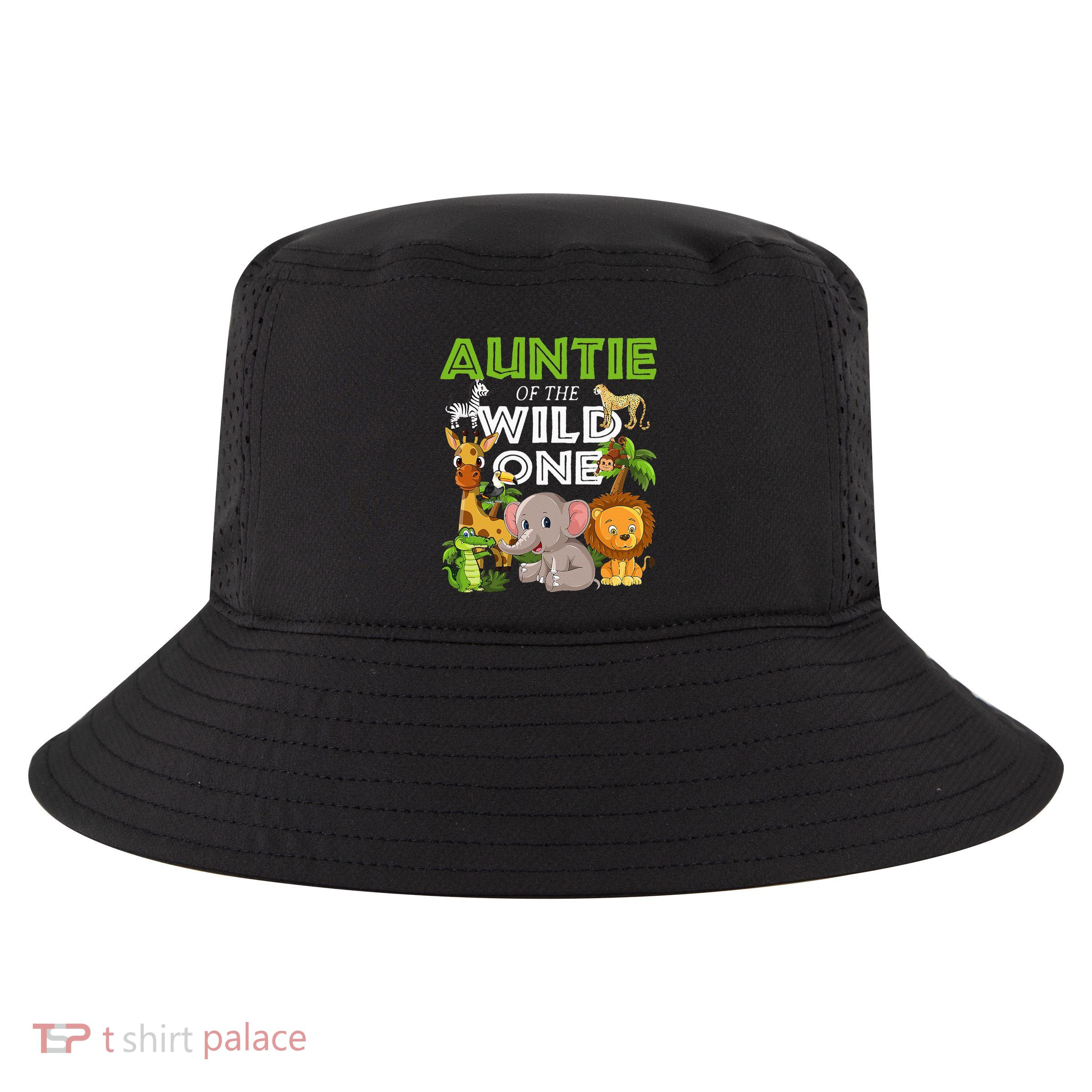 Auntie Of The Wild One Zoo Safari Jungle Animals Lover Cool Comfort Performance Bucket Hat