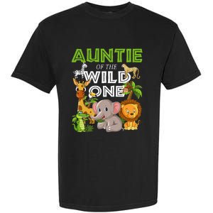 Auntie Of The Wild One Zoo Safari Jungle Animals Lover Garment-Dyed Heavyweight T-Shirt