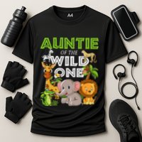 Auntie Of The Wild One Zoo Safari Jungle Animals Lover Cooling Performance Crew T-Shirt