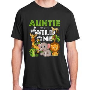 Auntie Of The Wild One Zoo Safari Jungle Animals Lover Adult ChromaSoft Performance T-Shirt