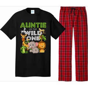 Auntie Of The Wild One Zoo Safari Jungle Animals Lover Pajama Set