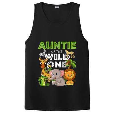 Auntie Of The Wild One Zoo Safari Jungle Animals Lover PosiCharge Competitor Tank