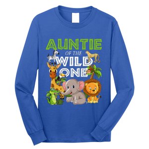 Auntie Of The Wild One Zoo Safari Jungle Animals Lover Long Sleeve Shirt