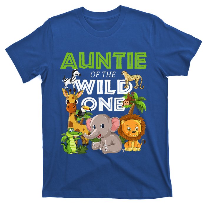 Auntie Of The Wild One Zoo Safari Jungle Animals Lover T-Shirt