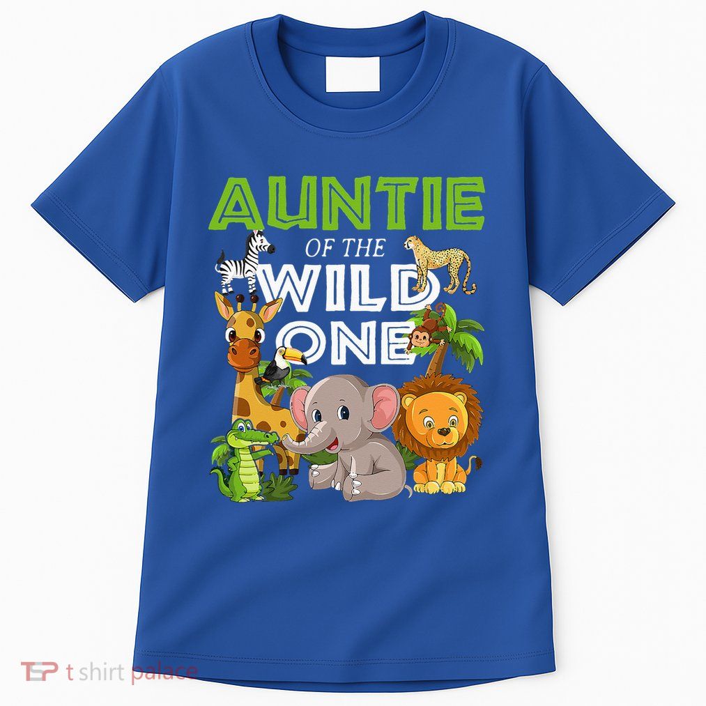Auntie Of The Wild One Zoo Safari Jungle Animals Lover Tall T-Shirt