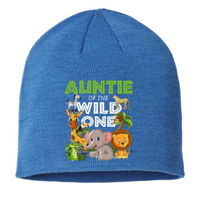 Auntie Of The Wild One Zoo Safari Jungle Animals Lover Sustainable Beanie