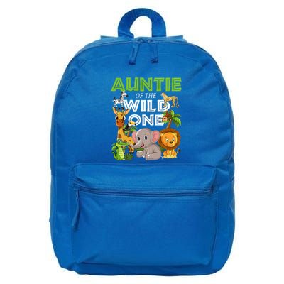 Auntie Of The Wild One Zoo Safari Jungle Animals Lover 16 in Basic Backpack