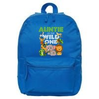 Auntie Of The Wild One Zoo Safari Jungle Animals Lover 16 in Basic Backpack