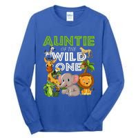 Auntie Of The Wild One Zoo Safari Jungle Animals Lover Tall Long Sleeve T-Shirt