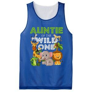 Auntie Of The Wild One Zoo Safari Jungle Animals Lover Mesh Reversible Basketball Jersey Tank