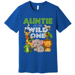 Auntie Of The Wild One Zoo Safari Jungle Animals Lover Premium T-Shirt