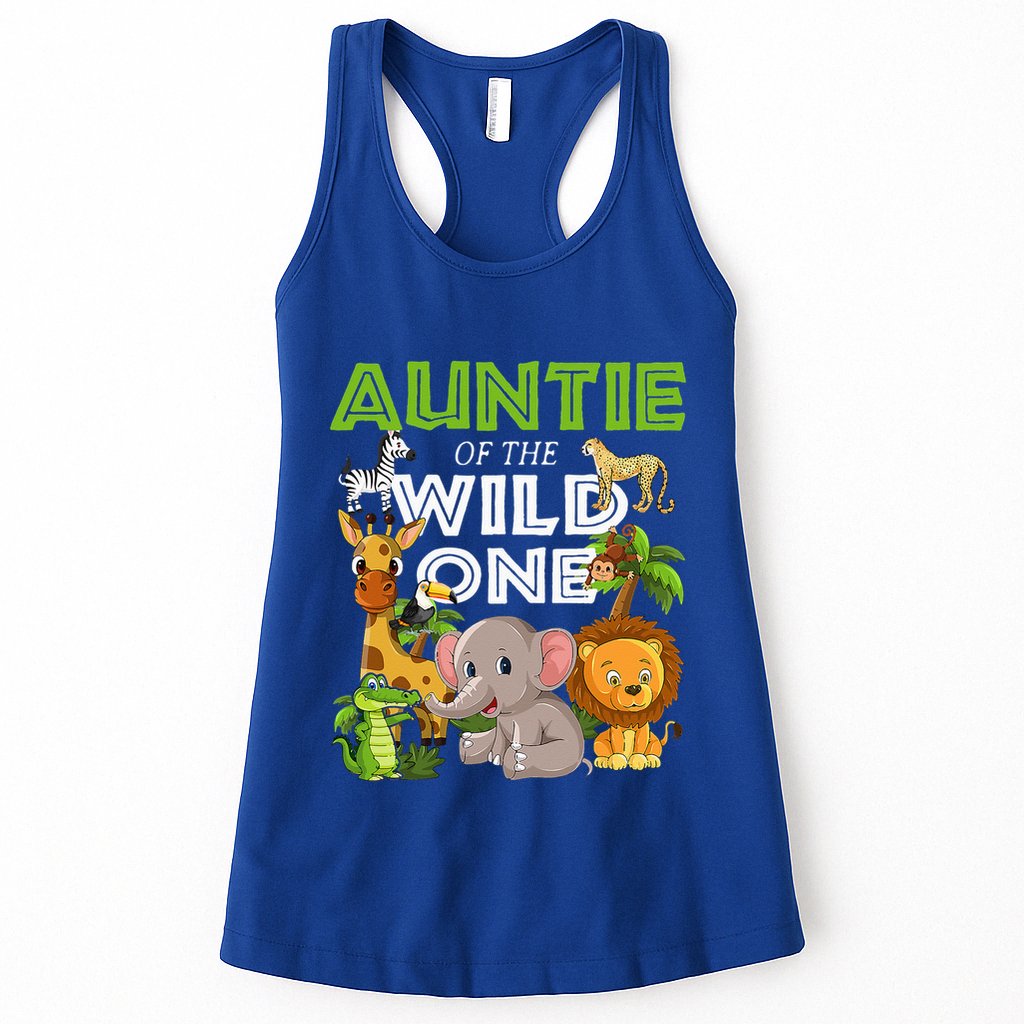 Auntie Of The Wild One Zoo Safari Jungle Animals Lover Womens Tank Top