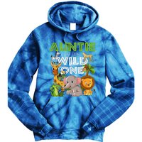 Auntie Of The Wild One Zoo Safari Jungle Animals Lover Tie Dye Hoodie