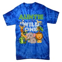 Auntie Of The Wild One Zoo Safari Jungle Animals Lover Tie-Dye T-Shirt