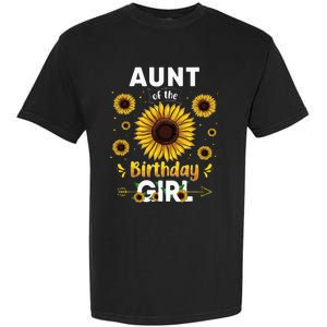 Aunt Of The Birthday Sunflower Party Family Matching Garment-Dyed Heavyweight T-Shirt