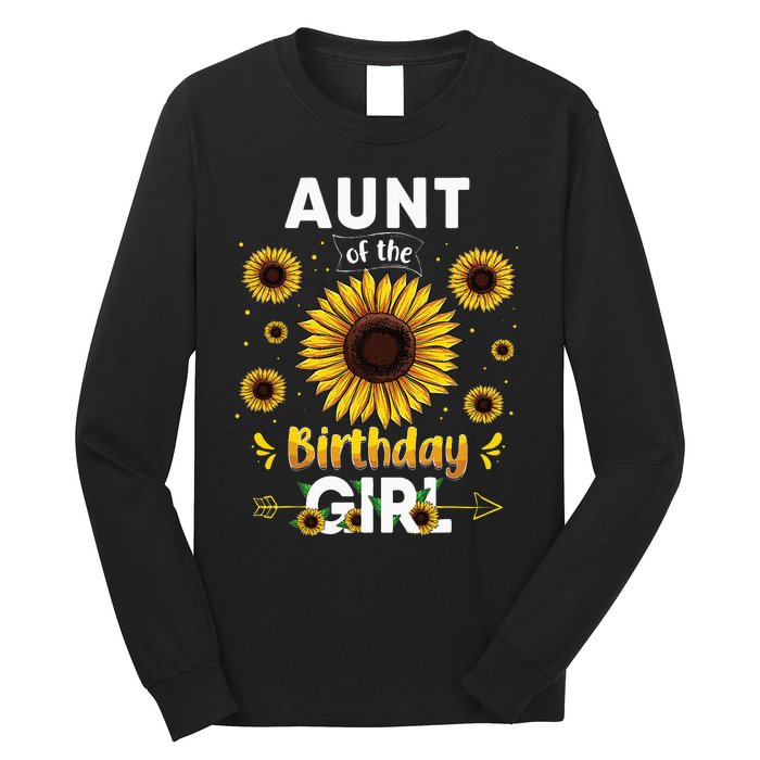 Aunt Of The Birthday Sunflower Party Family Matching Long Sleeve Shirt