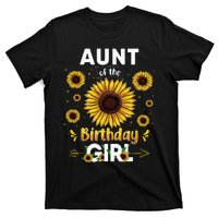 Aunt Of The Birthday Sunflower Party Family Matching T-Shirt