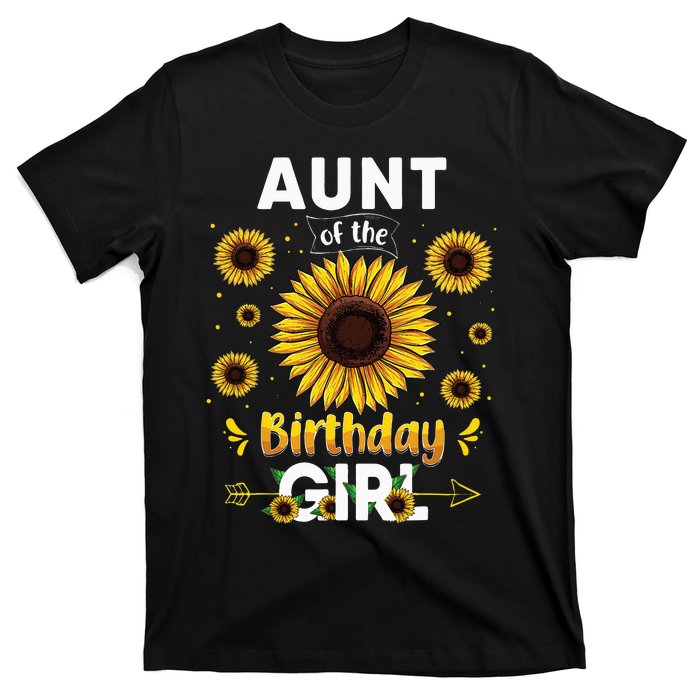 Aunt Of The Birthday Sunflower Party Family Matching T-Shirt