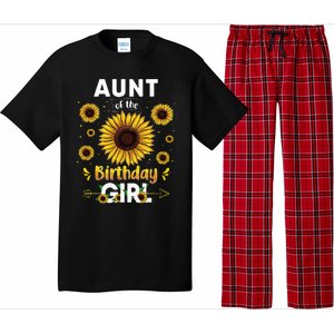 Aunt Of The Birthday Sunflower Party Family Matching Pajama Set