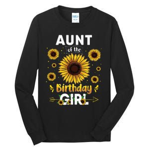 Aunt Of The Birthday Sunflower Party Family Matching Tall Long Sleeve T-Shirt