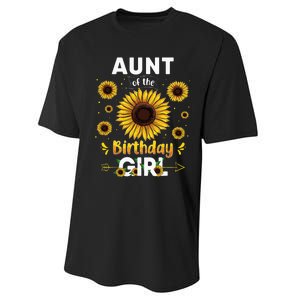 Aunt Of The Birthday Sunflower Party Family Matching Performance Sprint T-Shirt