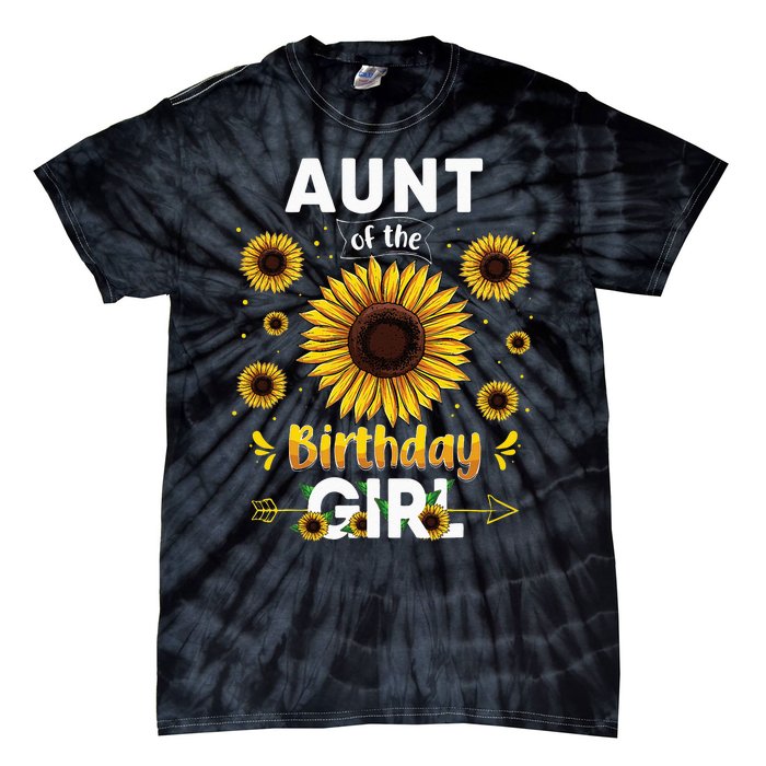 Aunt Of The Birthday Sunflower Party Family Matching Tie-Dye T-Shirt